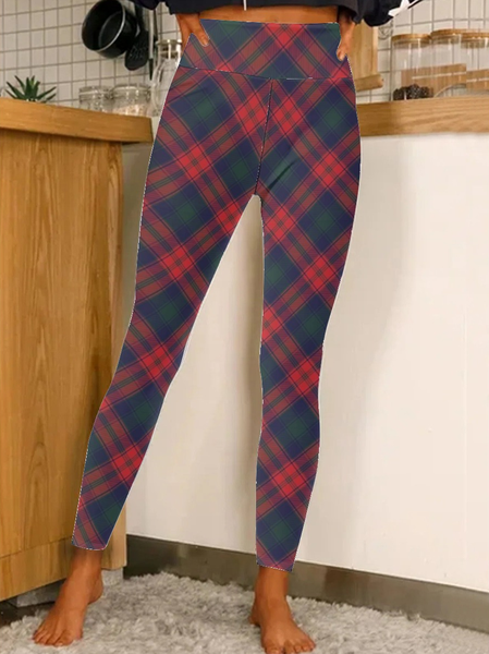 

Women Plaid Regular Fit Leggings, As picture, Leggings