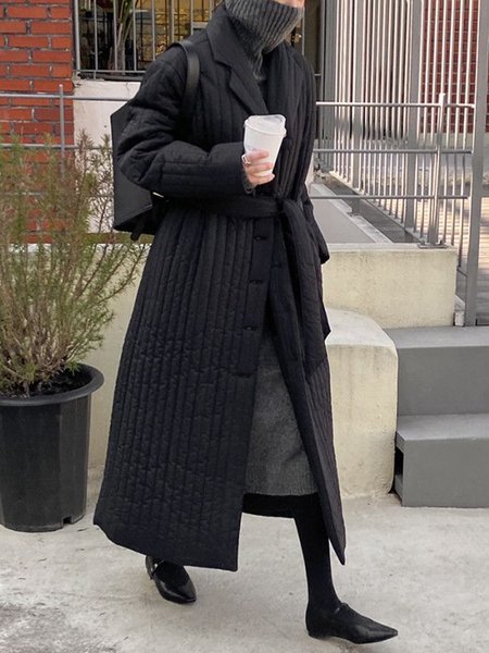 

Long sleeve Loose Shawl Collar Fleece Coat, Black, Others