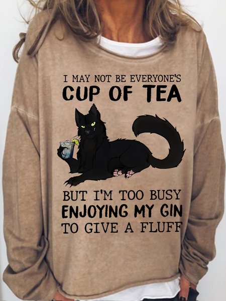 

Womens I May Not Be Everyone's Cup Of Tea funny Letters Black Alcohol Sweatshirt, Light brown, Hoodies&Sweatshirts