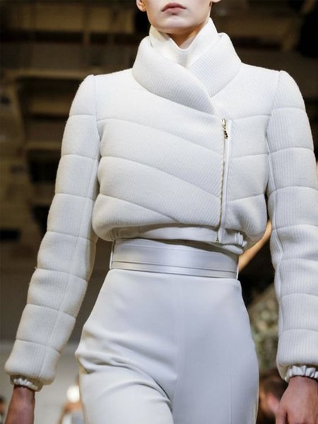 

Urban Long Sleeve Plain Regular Fit Fleece Coat, White, Others