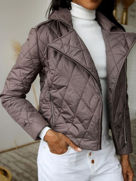 

Lapel Collar Regular Fit Lapel Collar Long sleeve Fleece Coat, As picture, Others