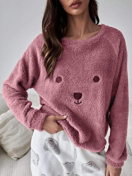 

Bear Fluff/Granular Fleece Fabric Sweatshirts, Purple red, Sweatshirts & Hoodies