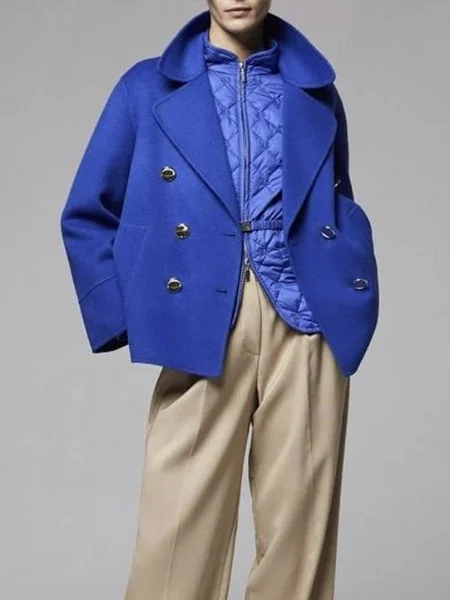 

Urban Loose Lapel Collar Long sleeve Jacket, Blue, Jackets