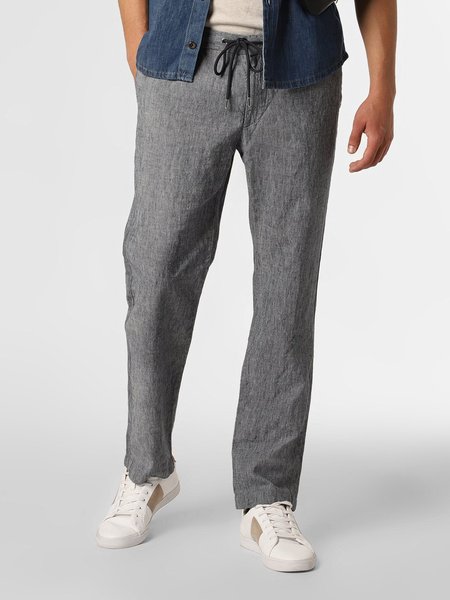 

Elastic-Waist Straight Pants, Gray, Men's pants