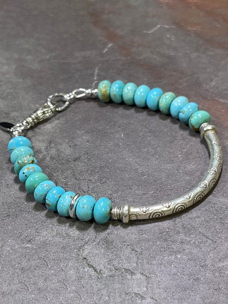 

Boho Natural Turquoise Hand Beaded Ethnic Pattern Bracelet Vintage Jewelry, As picture, Bracelets