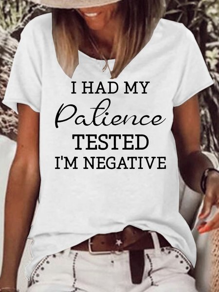 

Womens I Had My Patient Test Funny Casual T-Shirt, White, T-shirts