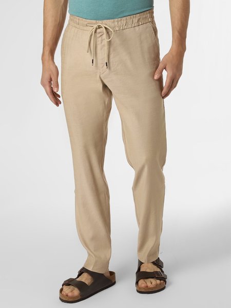 

Elastic-Waist Straight Pants, Khaki, Men's pants