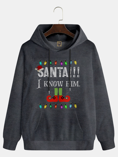 

Christmas Text Letters Hoodie Sweatshirt, Black, Hoodies&Sweatshirts