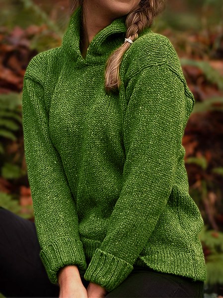 

Plain Casual Sweater, Green, Sweaters & Cardigans