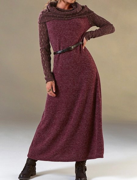 

Regular Fit Plain Casual Dress, Red, Dresses