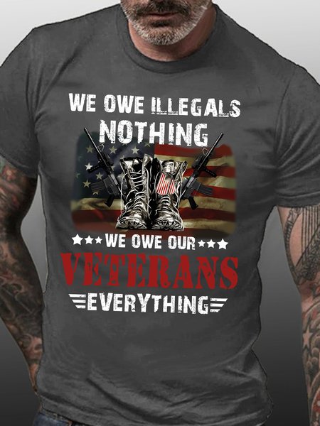 

Mens Veterans Cotton Casual T-Shirt, Deep gray, T-shirts