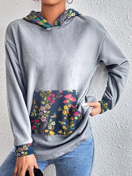 

Hoodie Floral Casual Sweatshirts, Gray, Sweatshirts & Hoodies