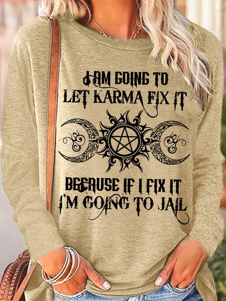

Women's Funny I'm Going Witches Long Sleeve Top, Apricot, Long sleeves