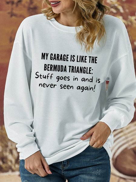 

Lilicloth X Kat8lyst My Garage Is Like The Bermuda Triangle Women's Sweatshirt, White, Hoodies&Sweatshirts