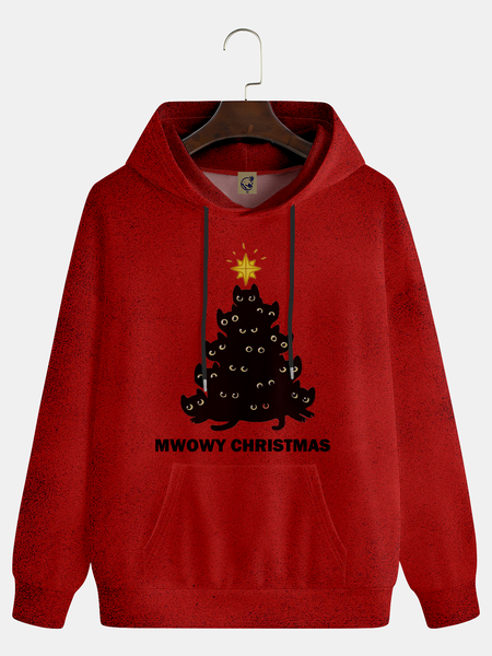 

Christmas Cat Hoodie Sweatshirt, Red, Hoodies&Sweatshirts