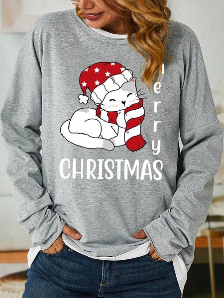 

Lilicloth X Jessanjony Merry Christmas Cat Women’s Sweatshirt, Light gray, Hoodies&Sweatshirts