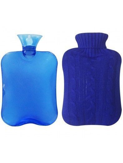 

Winter Home Large Capacity Water Injection Explosion-proof Water Bag Braided Twist Pattern Hand Warmer, Blue, Home＆Garden