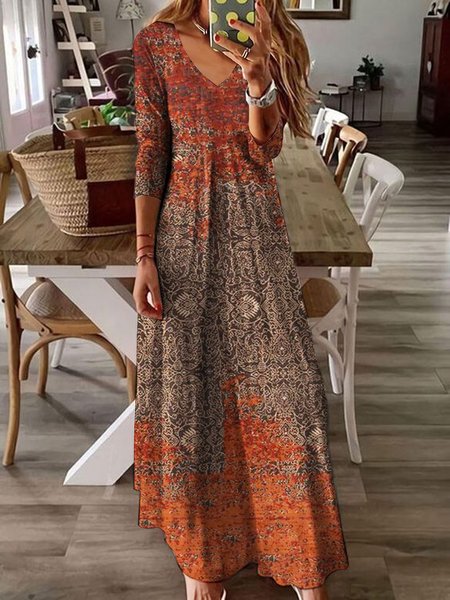 

Casual Knitted Ethnic Dress, Multicolor, Dresses