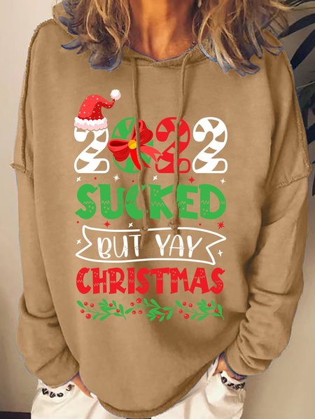 

Lilicloth X Manikvskhan 2022 Sucked But Yay Christmas Women's Sweatshirt, Khaki, Hoodies&Sweatshirts