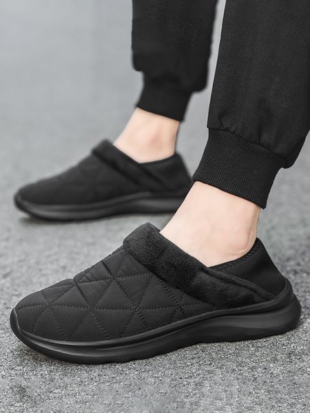 

Plus Size Unisex Two-way Wrap-heel Shoes, Black, Flats
