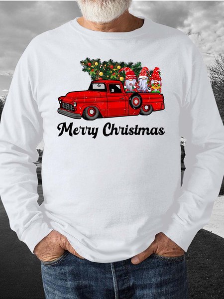 

Men Merry Christmas Tree Truck Gnomes Casual Regular Fit Christmas Sweatshirt, White, Hoodies&Sweatshirts
