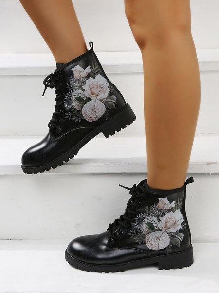 

Valentine's Day Rose Graphic Boots, As picture, Boots