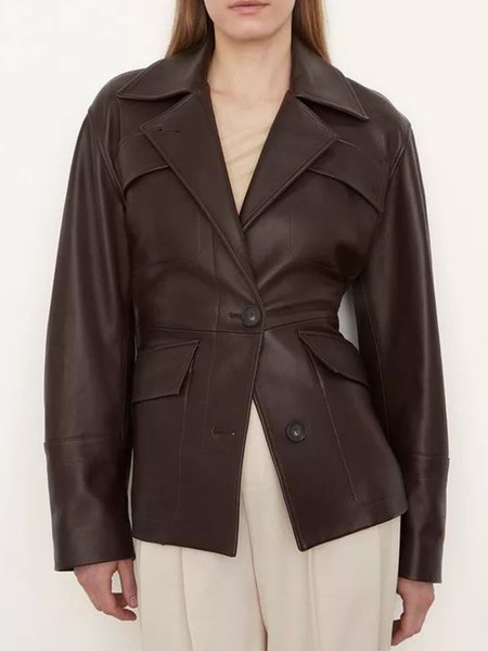 

Long sleeve Regular Fit Shawl Collar Jacket, Deep brown, Jackets