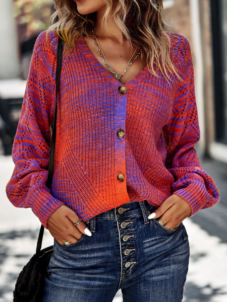 

Button Down Knitting Cardigan, Multicolor, Sweaters