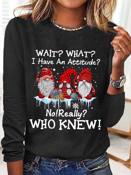

Women Funny I Have An Attitude No Regular Fit Long sleeve Tops, Black, Long sleeves
