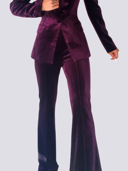 

Urban Plain Regular Fit Fashion Pants, Purple red, Pants
