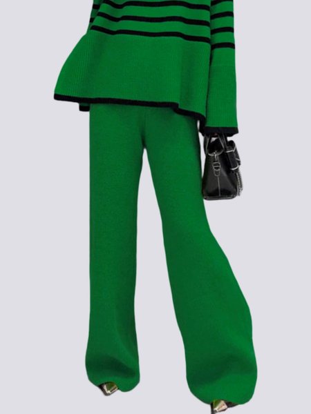 

Casual Fashion Plain Pants, Green, Pants