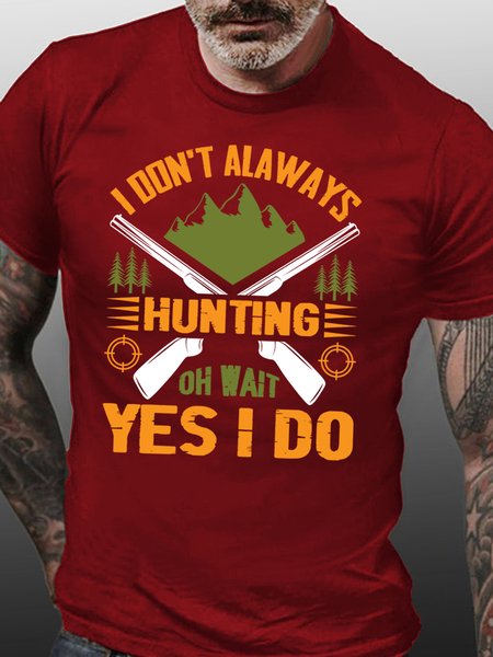 

Lilicloth X Jessanjony I Don't Always Hunting Oh What Yes I Do Men's T-Shirt, Red, T-shirts