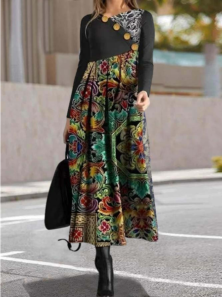 

Casual Ethnic Dress, Multicolor, Dresses