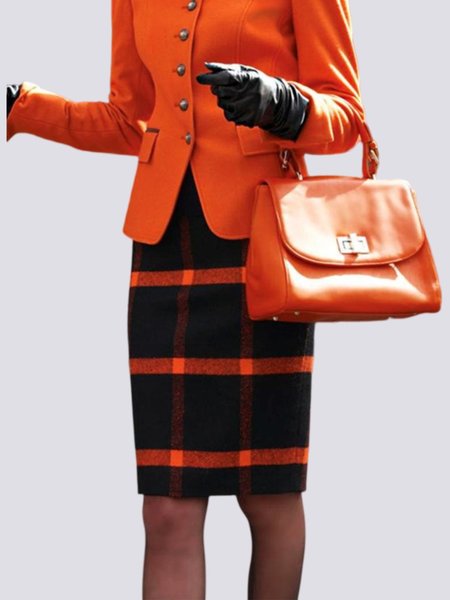 

Regular Fit Plaid Urban Skirt, Black, Skirts