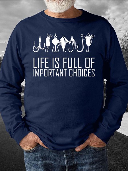 

Men Life Is Full Of Important Choices Regular Fit Casual Sweatshirt, Deep blue, Hoodies&Sweatshirts