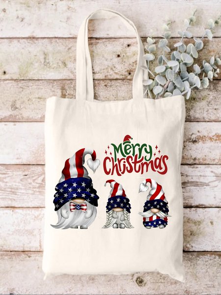

Merry Christmas Goblin Christmas Graphic Shopping Tote, White, Bags