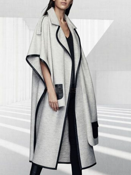 

Long sleeve Regular Fit Elegant Overcoat, Gray, Coats
