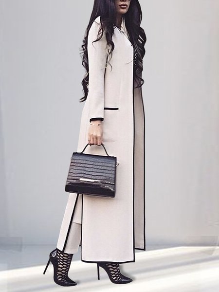 

Loose Simple Long Sleeve Overcoat, As picture, Coats