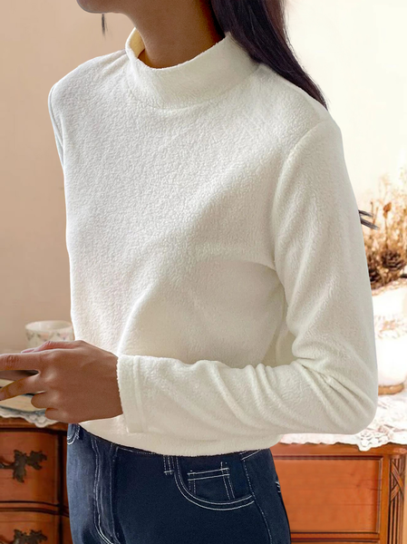 

Regular Fit Half Turtleneck Casual T-Shirt, White, T-Shirts