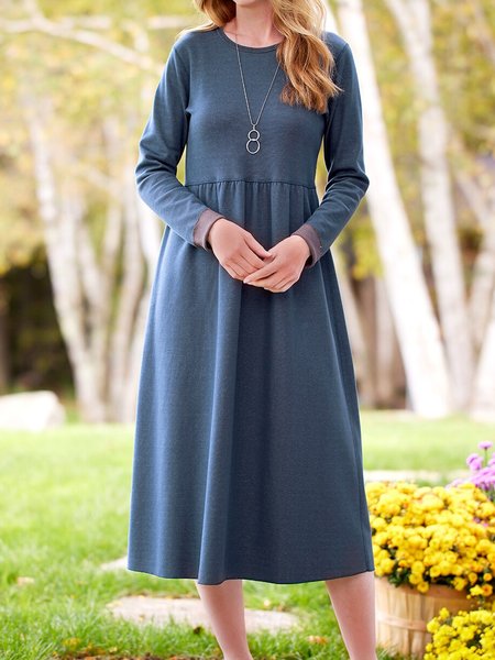 

Knitted Regular Fit Casual Dress, Blue, Dresses