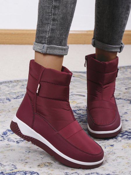 

Windproof Warm Fleece Snow Boots, Red, Boots