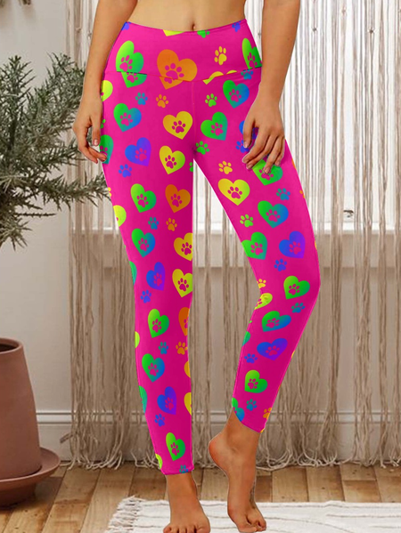

Lilicloth X Paula Pet Paw Rainbow Women's Tummy Control Leggings, As picture, Leggings