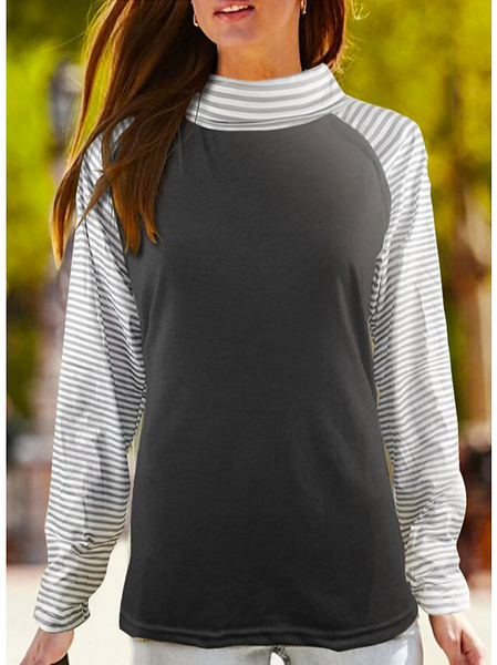 

Geometric Casual Stand Collar Top, Multicolor, Tops