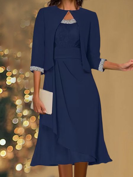 

Urban Crew Neck Two Piece Sets, Blue, Suit Set