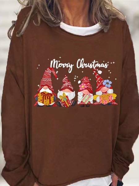 

Merry Christmas With Gnomes Women's Sweatshirt, Deep brown, Hoodies&Sweatshirts