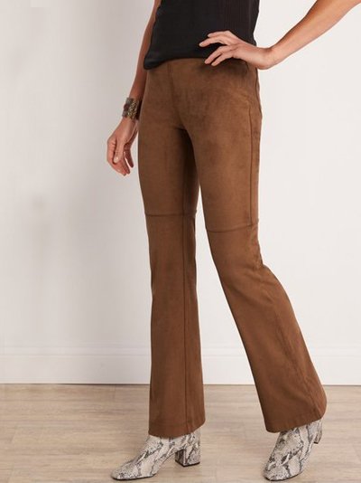 

Casual Suede Plain Flared Pants, Camel, Pants