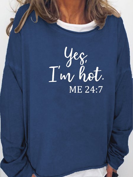 

Womens Funny Gift Yes I’m Cold 24/7 Crew Neck Casual Sweatshirt, Dark blue, Hoodies&Sweatshirts