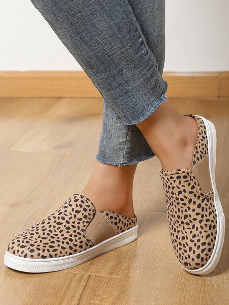 

Leopard Print High Elasticity Portable Flats, Women Shoes
