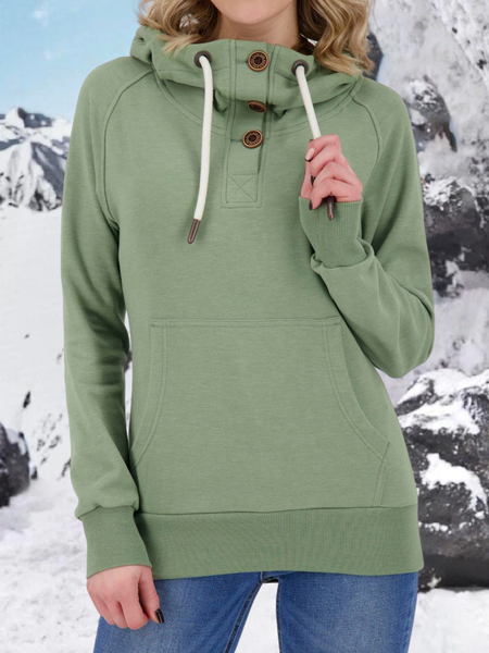 

Plain Casual Regular Fit Hoodie Sweatshirts, Green, Sweatshirts & Hoodies