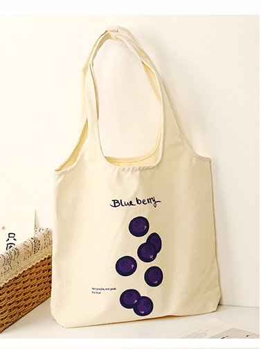 

Kiwi Blueberry Lemon Fruit Supermarket Bag Graphic Shopping Tote, One-size, Bags